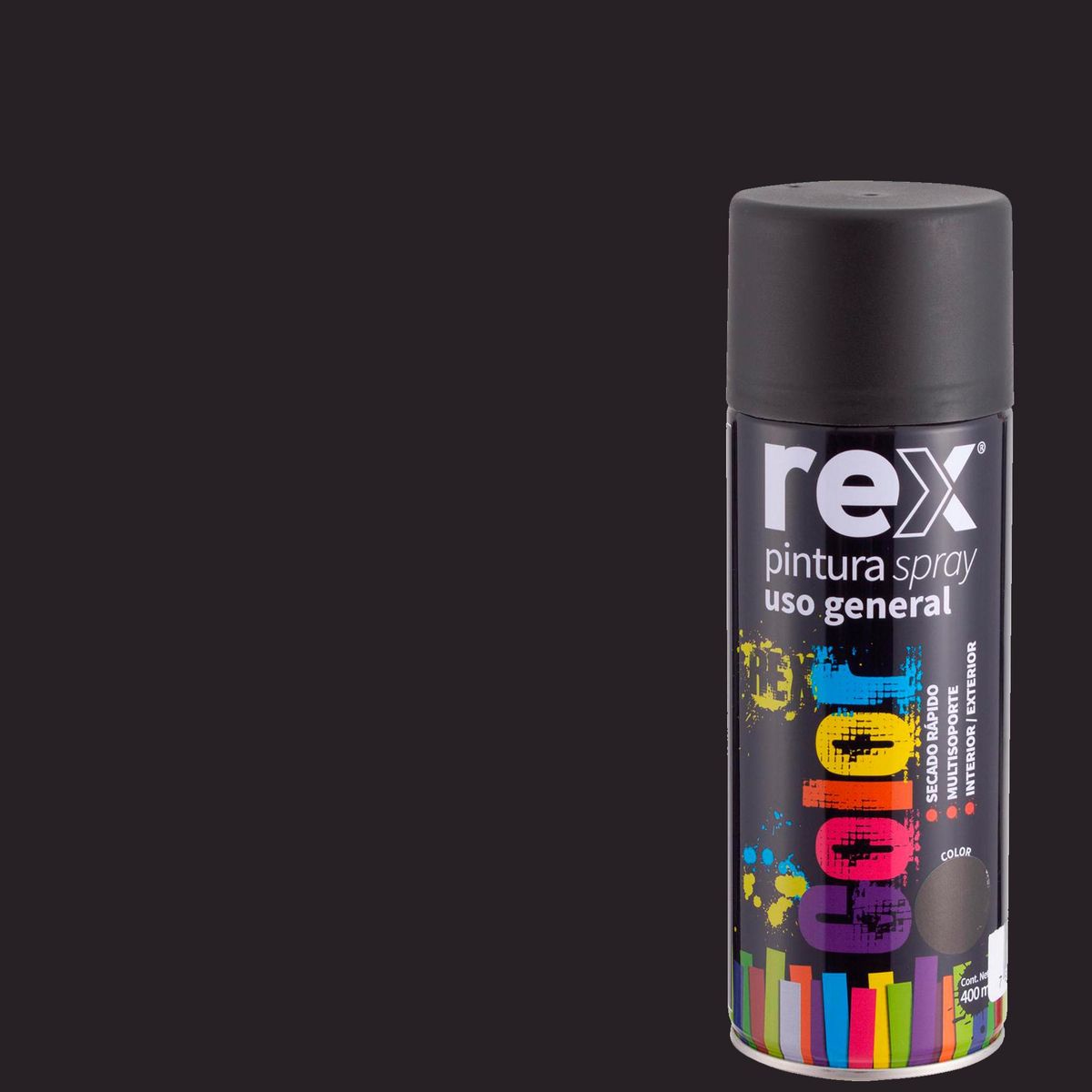 REX - Pintura Spray 0.4 l Mate Negro
