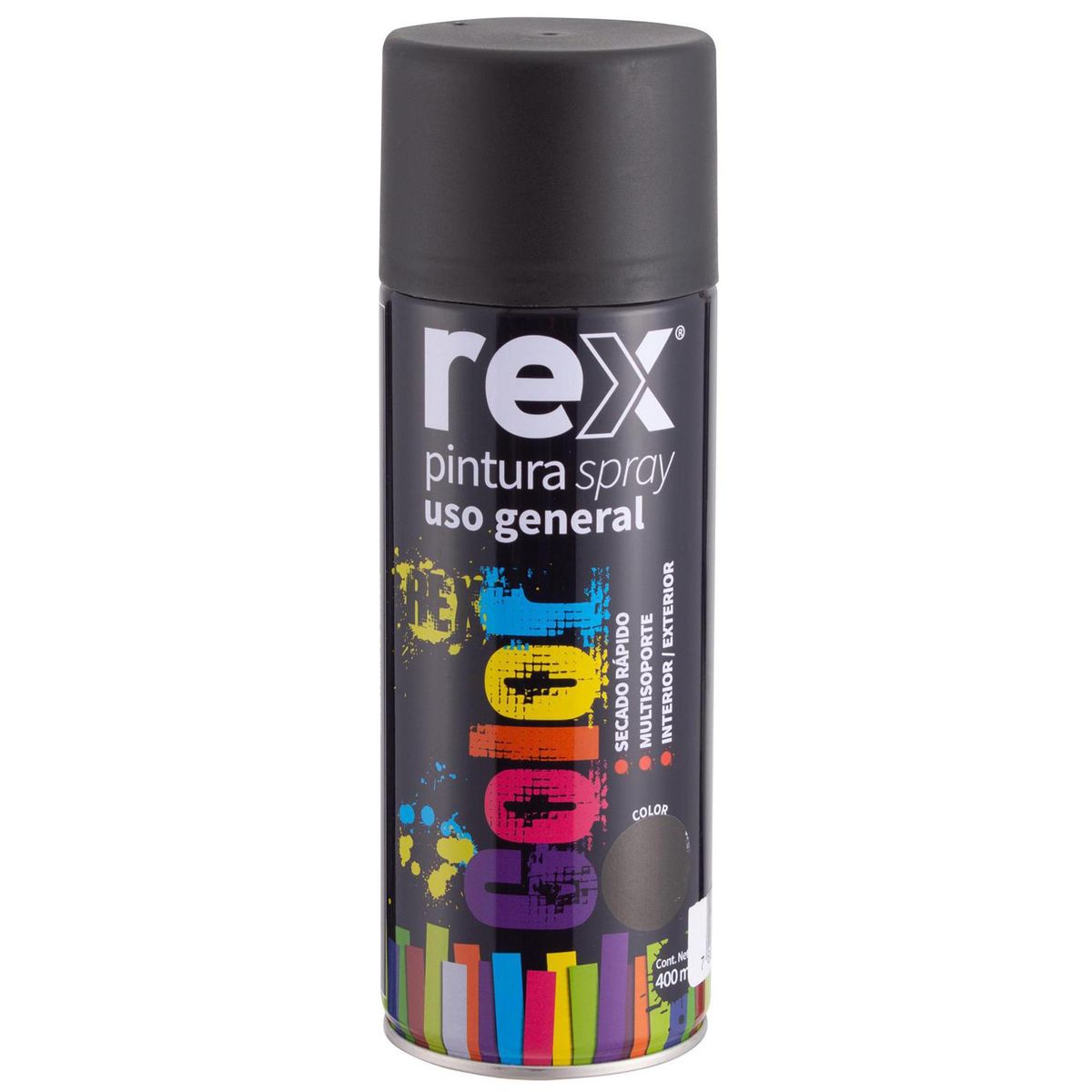 REX - Pintura Spray 0.4 l Mate Negro