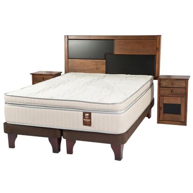 Cama Europea Mximo Cobre 2 plazas BD + muebles