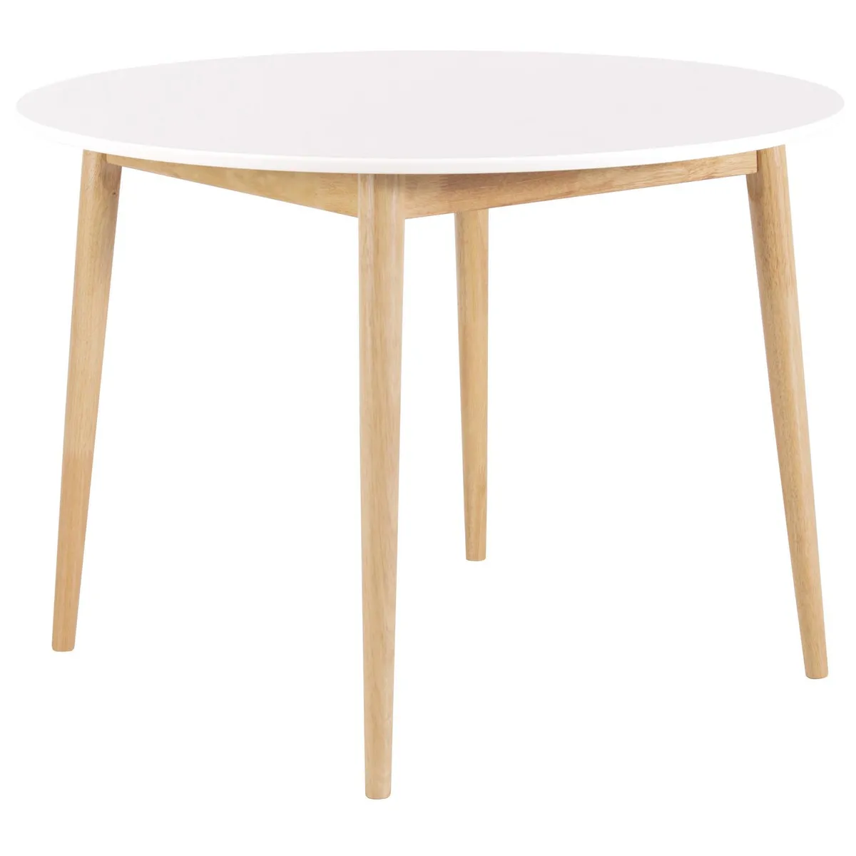 JUST HOME COLLECTION - Juego de Comedor Lucca 4 Sillas Mesa Redonda 105x74,8x105 cm Blanco/Natural