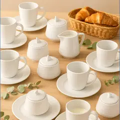 undefined - Combo Juego de Te 22 piezas 6 personas Jarro Leche Panera Café y Azucar