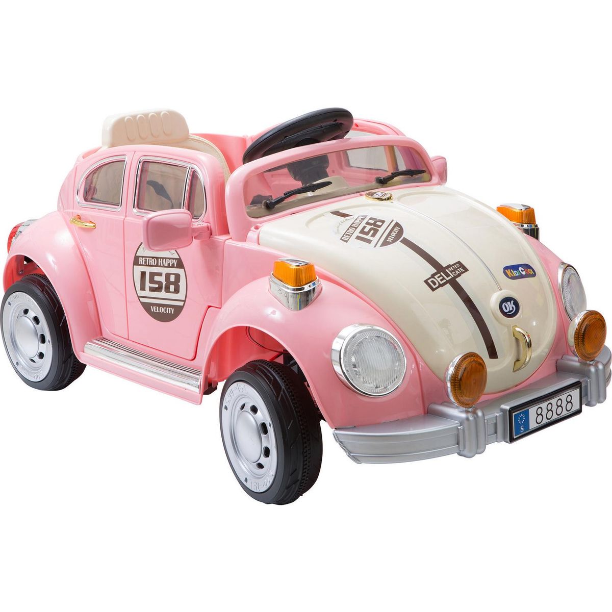 KIDSCOOL - Auto escarabajo rosado batería 6V