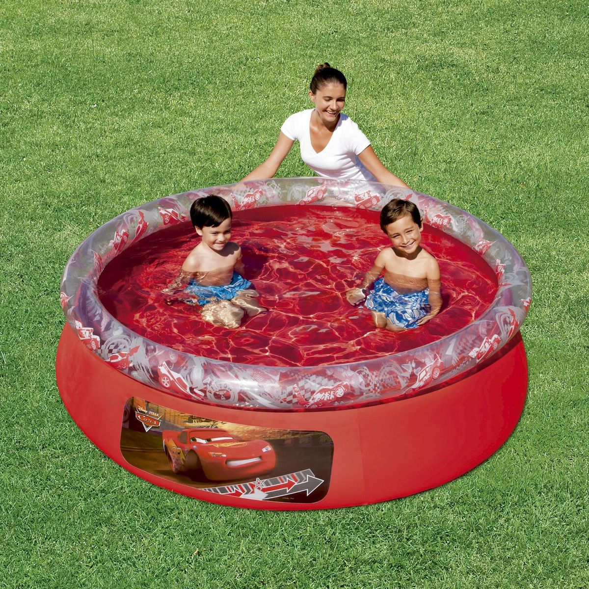 BESTWAY - Piscina inflable fast set Cars 244 cm