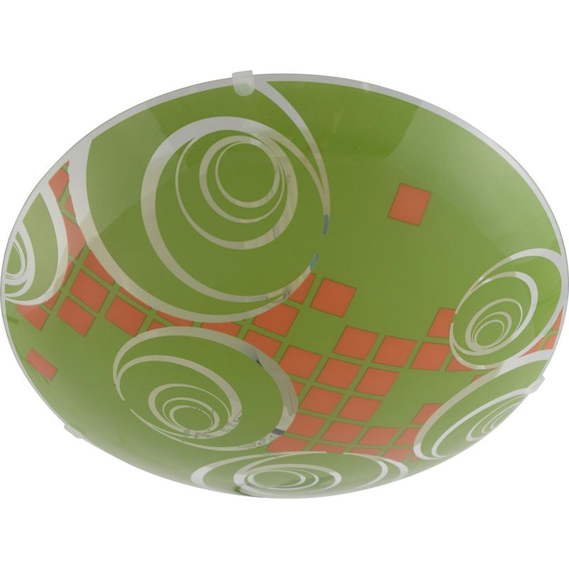 CONCEPT - Plafón redondo 30 cm verde/naranja