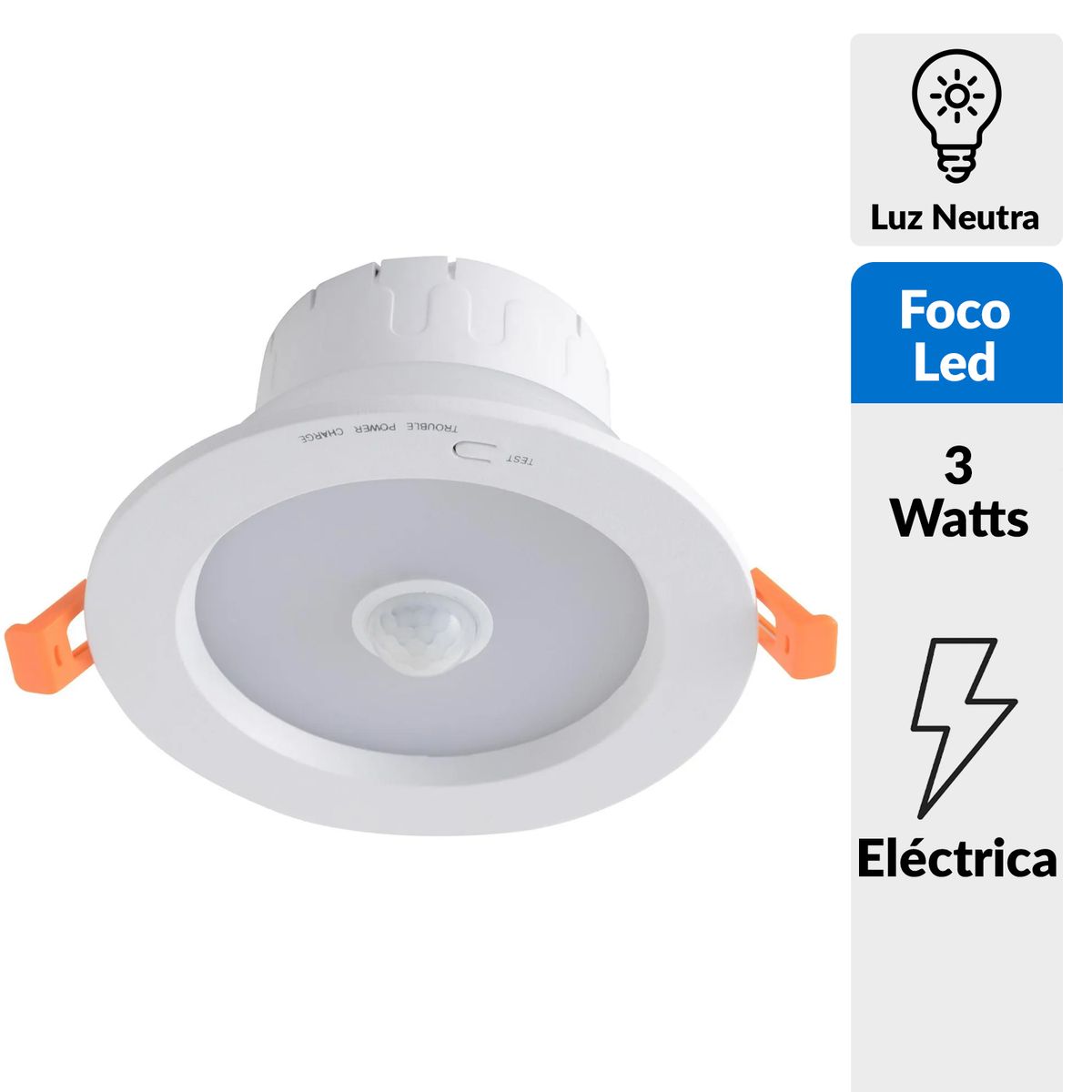 CONCEPT - Foco embutido Led con kit emergencia y sensor 9W/3W