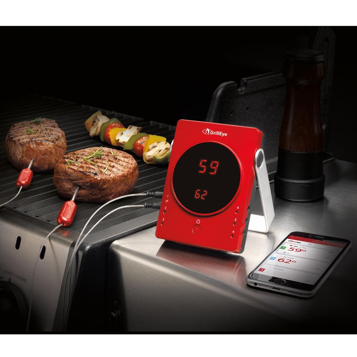 GRILLEYE - Termómetro bluetooth para parrilla