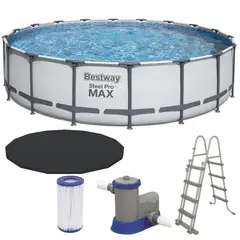 BESTWAY - Piscina Estructural 549x122 cm+Bomba 1500 gl+Cartucho+Cobertor+Escalera
