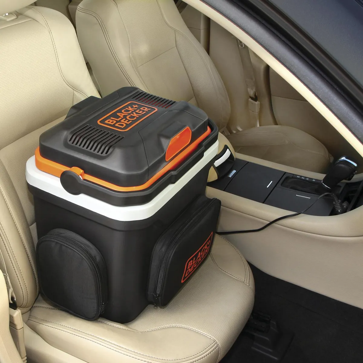 BLACK+DECKER - Cooler Eléctrico 12 V 24 l Negro/ Naranjo