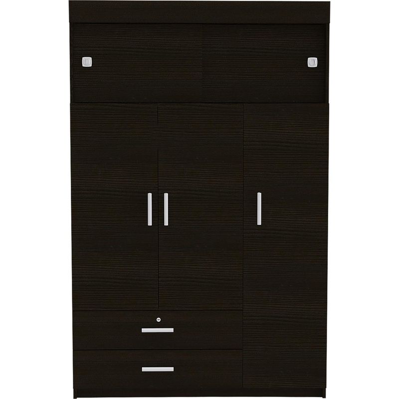 TUHOME - Clóset Manila Z 5 Puerta(s) 2 Cajón(es) 3 Repisa(s) 120x187.5x51.5 cm Wengué