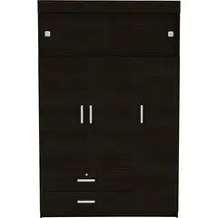 TUHOME - Clóset Manila Z 5 Puerta(s) 2 Cajón(es) 3 Repisa(s) 120x187.5x51.5 cm Wengué