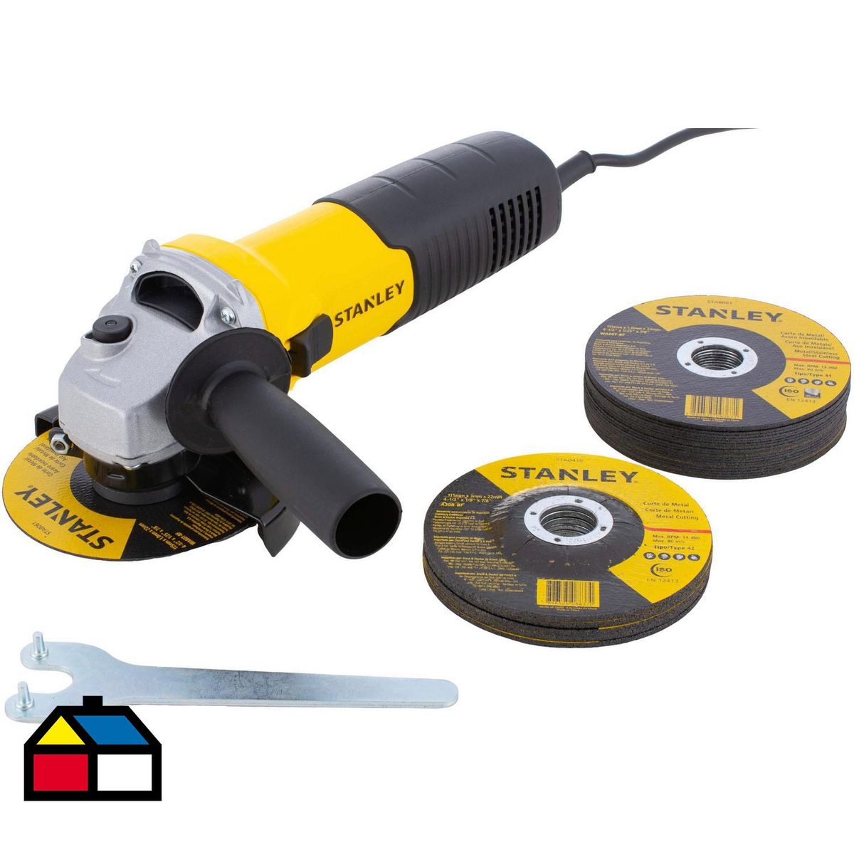STANLEY - Esmeril angular eléctrico 4,5" 710W + 25 discos