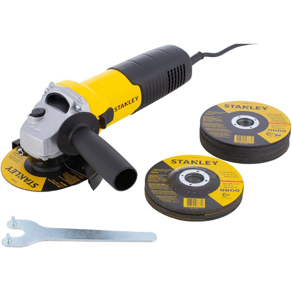 STANLEY - Esmeril angular eléctrico 4,5" 710W + 25 discos
