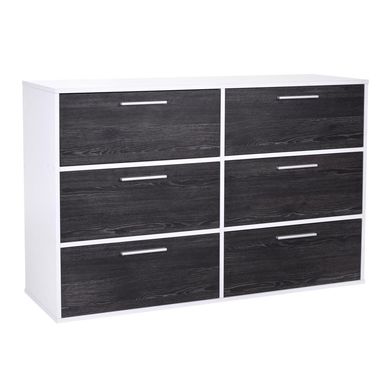 Cmoda 6 cajones roble antracita blanco
