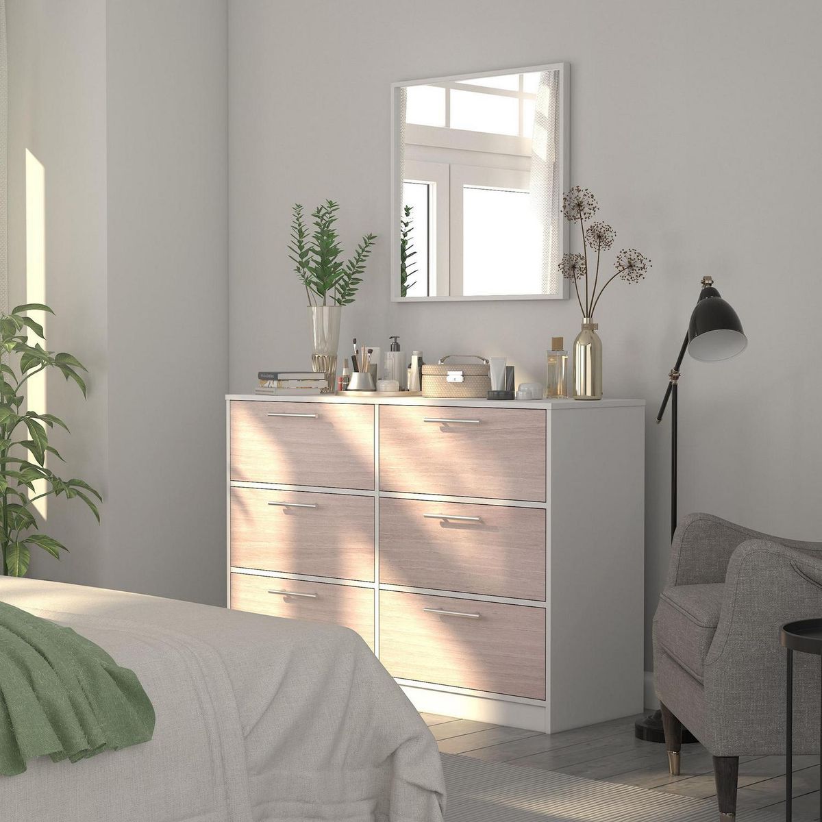 CIC - Cómoda 6 Cajón(es) 120x80x40 cm Acacia Arena