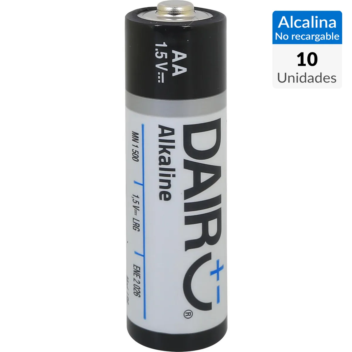 DAIRU - Pack de 10 pilas alcalinas AA 1.5V
