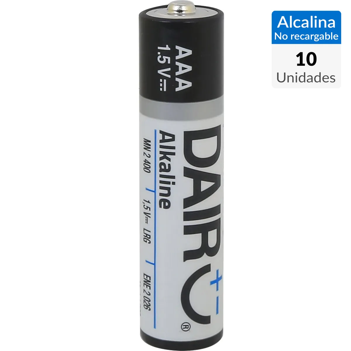 DAIRU - Pack de 10 pilas alcalinas AAA 1.5V