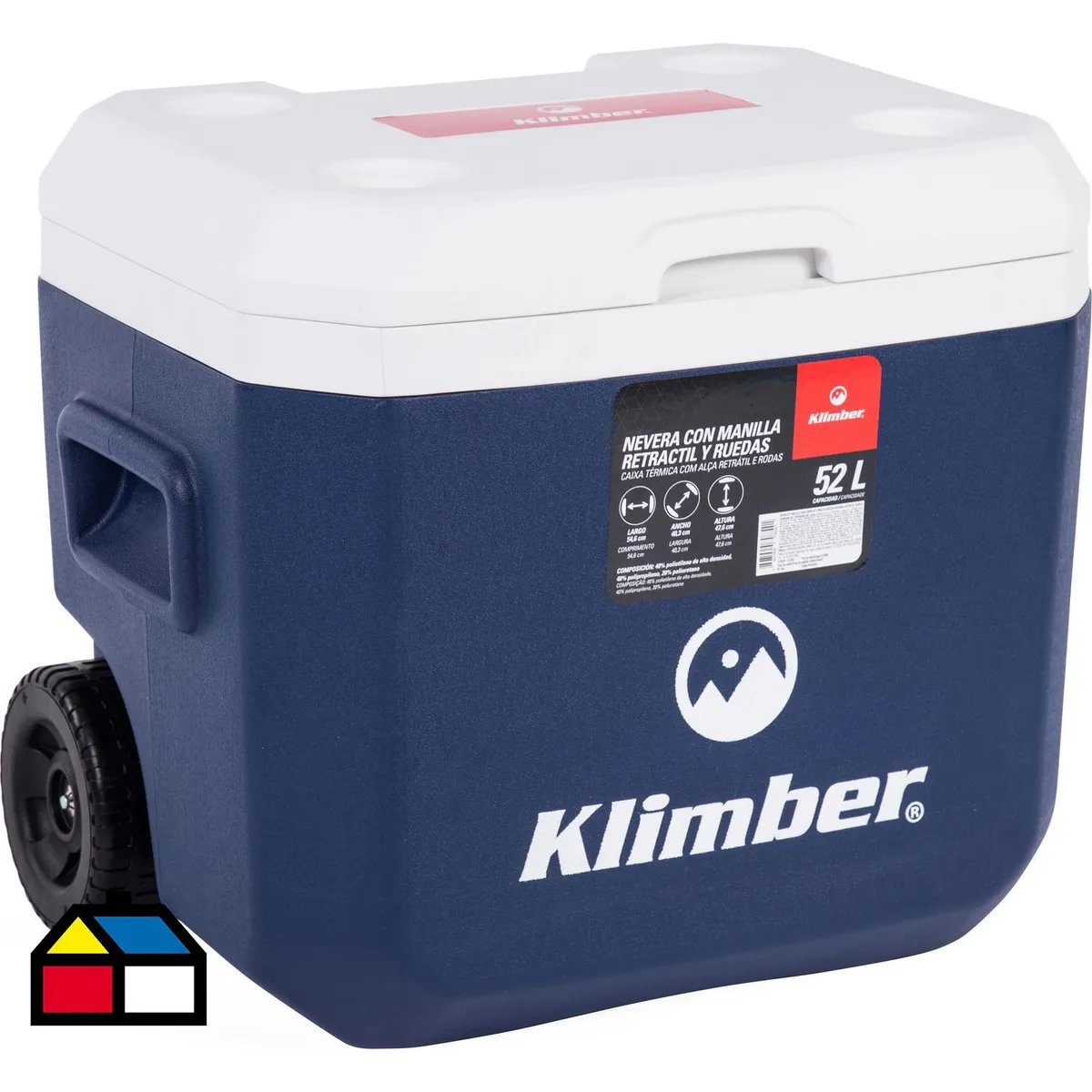 KLIMBER - Nevera con Ruedas 52 l Azul