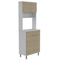 Mueble para microondas 60x35x169 cm blanco/oak