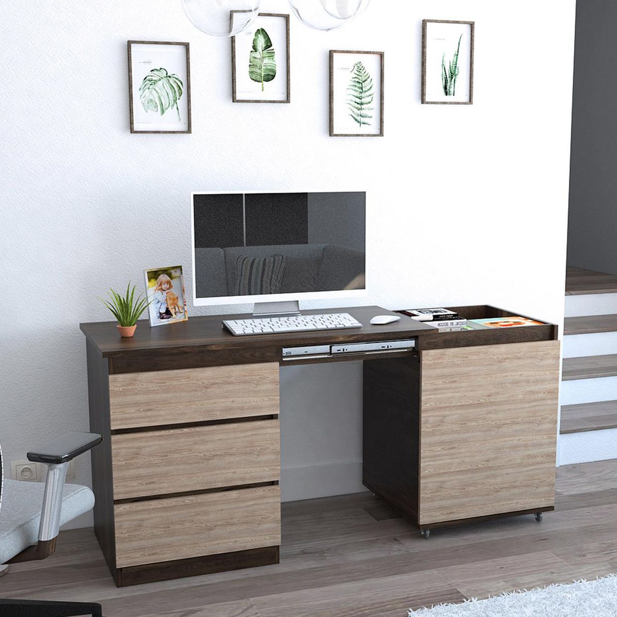 TUHOME - Escritorio 107x52x73 cm habano/miel