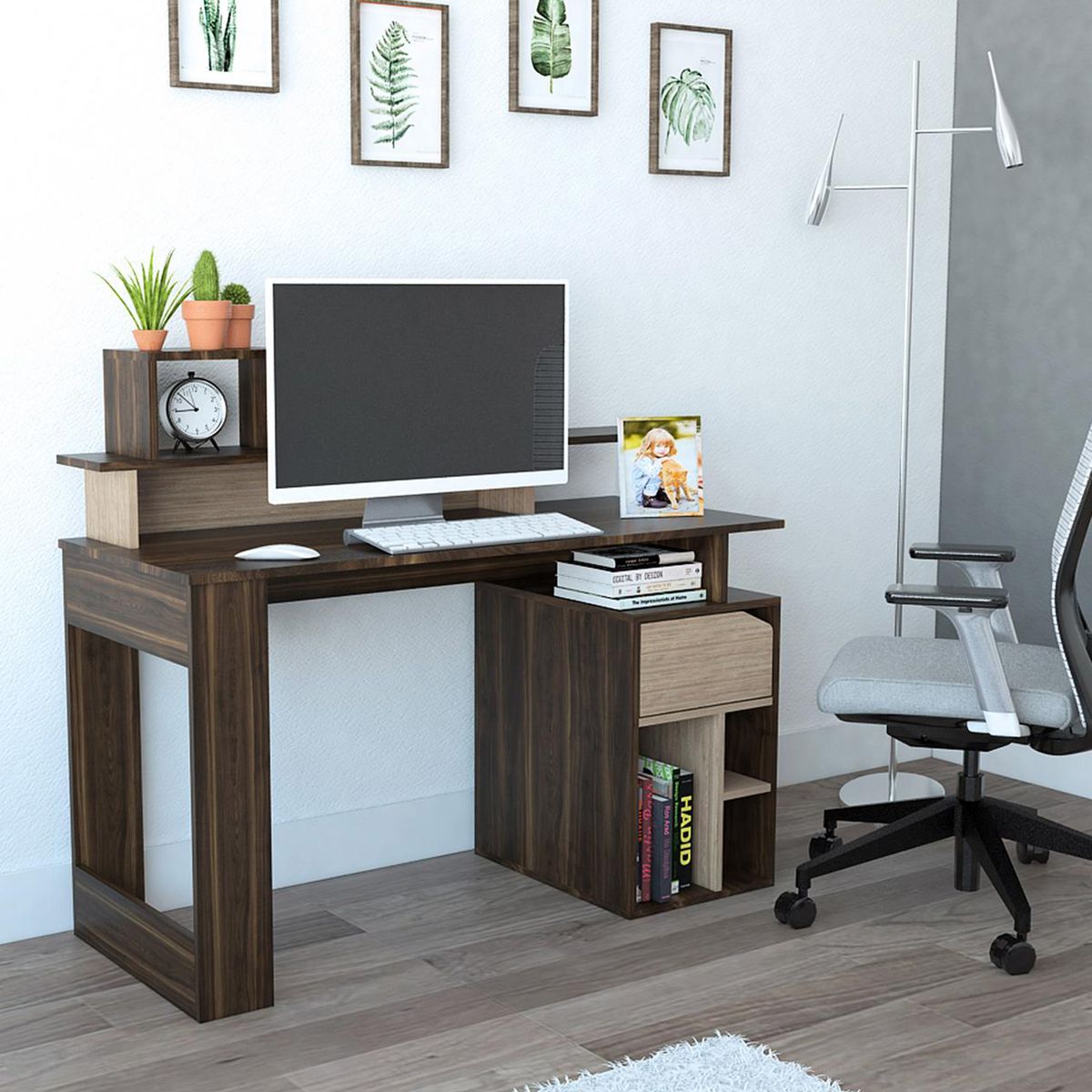 TUHOME - Escritorio 120x50x73 cm habano/miel