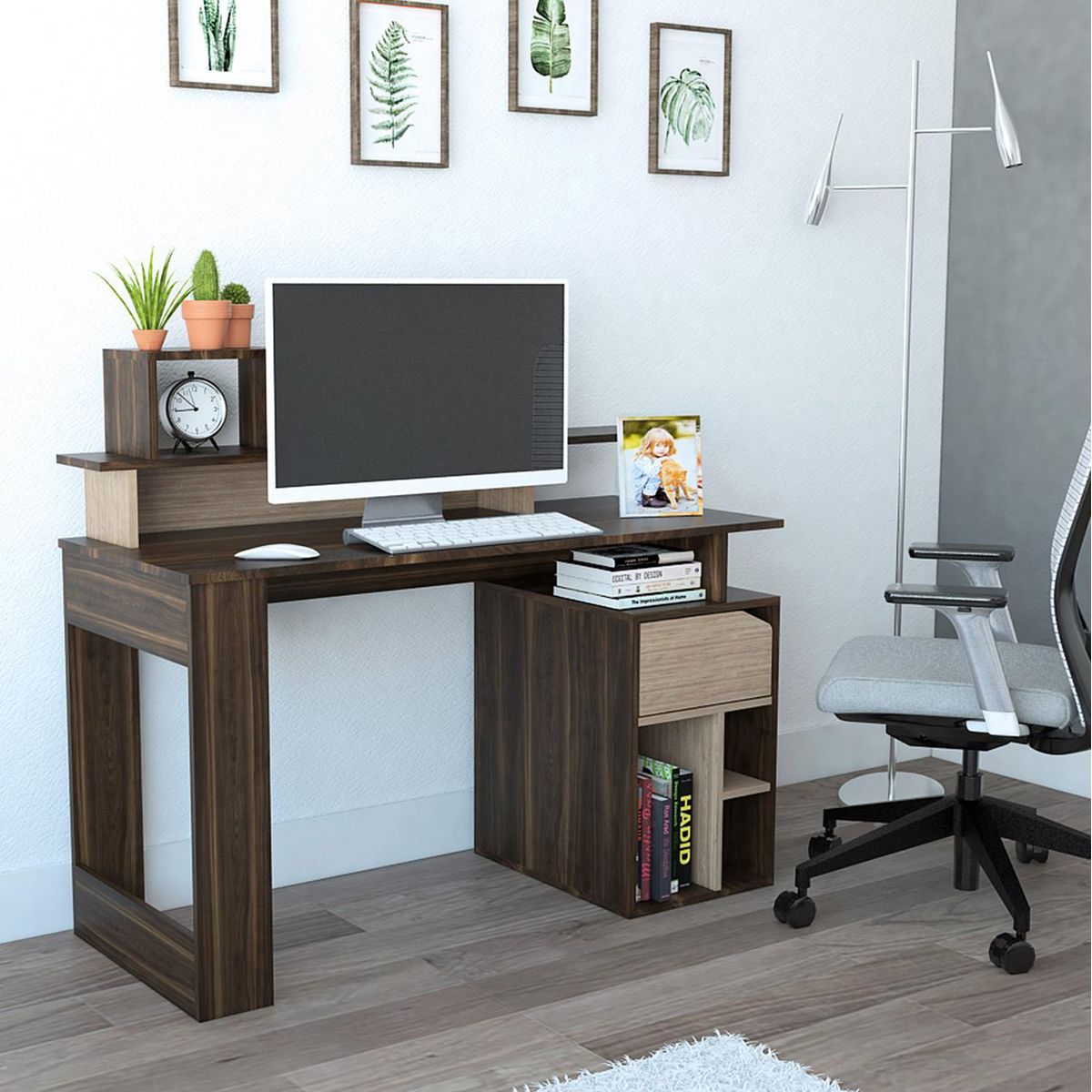 TUHOME - Escritorio 120x50x73 cm habano/miel