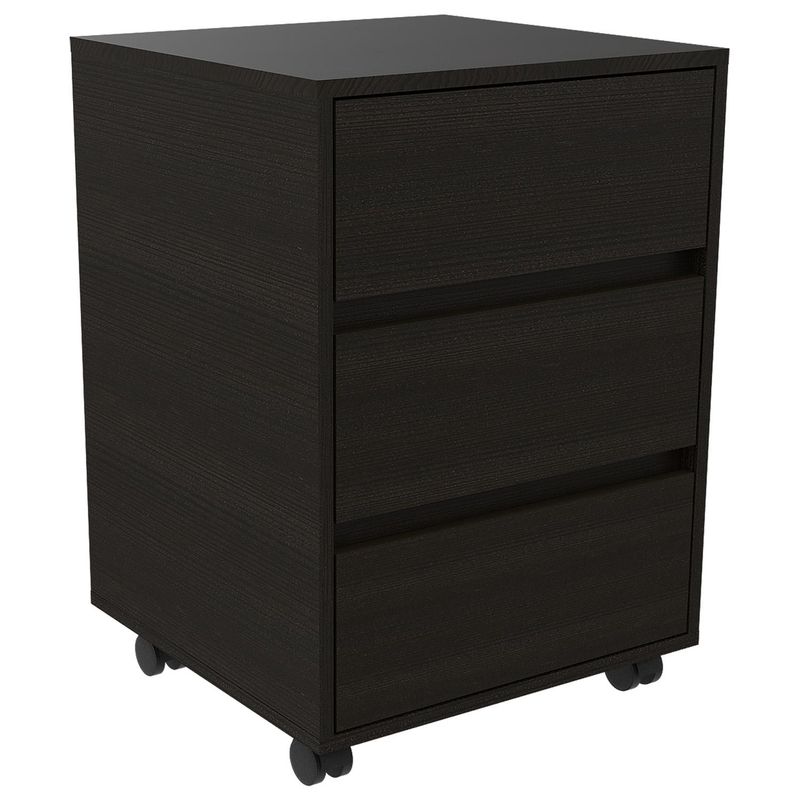 TUHOME - Cajonera 3 Cajón Archivador Office 46.4x45.3x45.3 cm Wengue