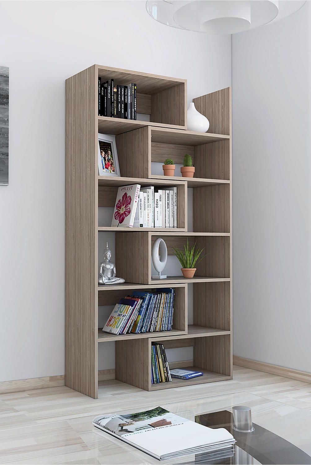 TUHOME - Estante Office Melamina 11 Nivel(es) 77.8x146.3x30 cm Miel