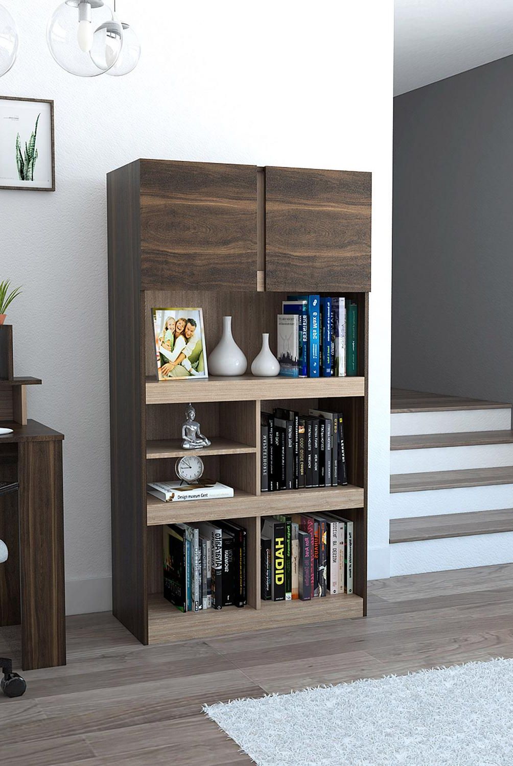 TUHOME - Estante Office Melamina 6 Nivel(es) 80x152x40 cm Habano/Miel