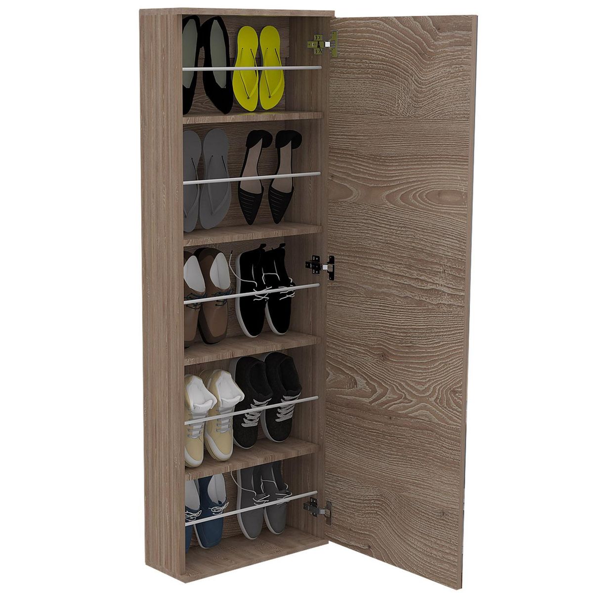 TUHOME - Zapatera Leto Melamina 5 Nivel(es) 47x138x18 cm Miel