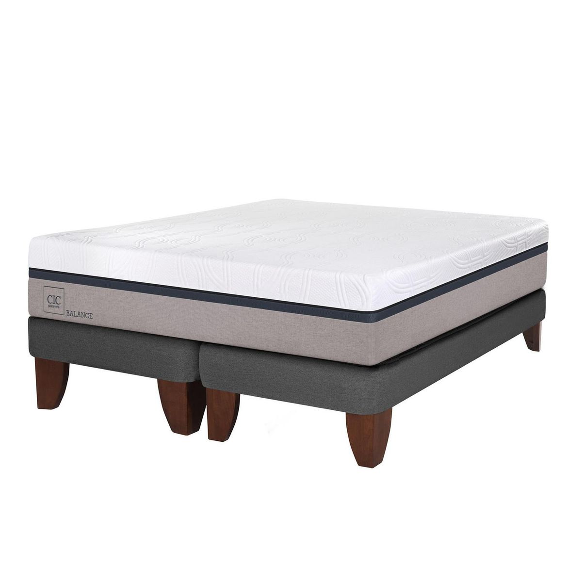 CIC - Cama Super king Europea Balance Gris/blanco