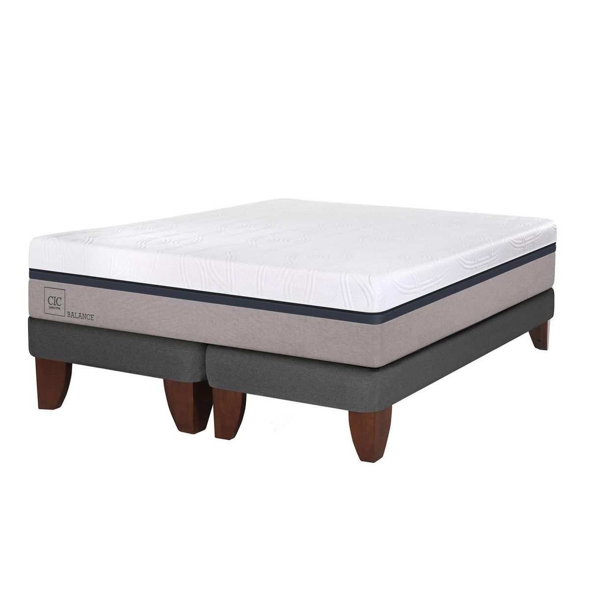 CIC - Cama King Europea Balance Gris/blanco