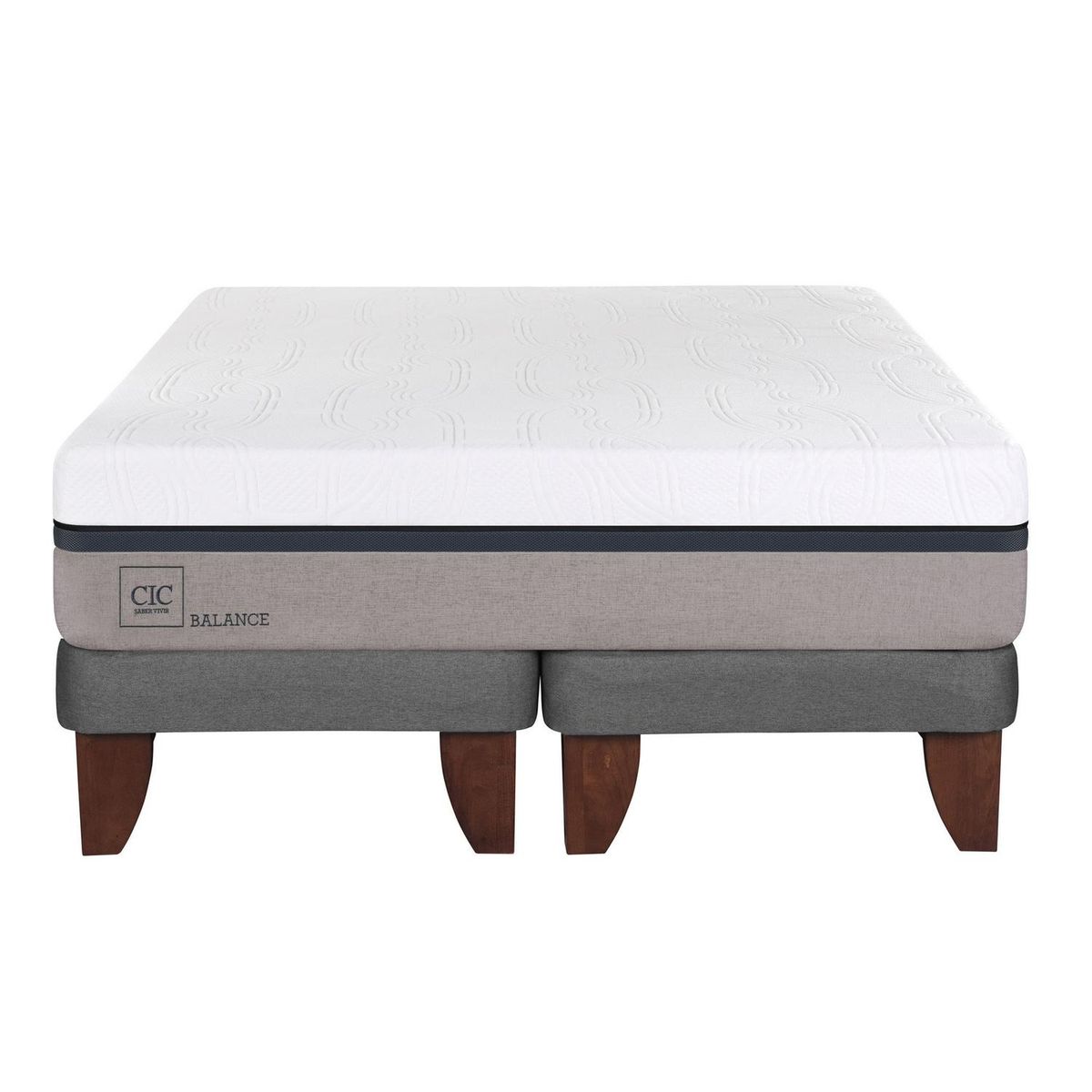 CIC - Cama King Europea Balance Gris/blanco