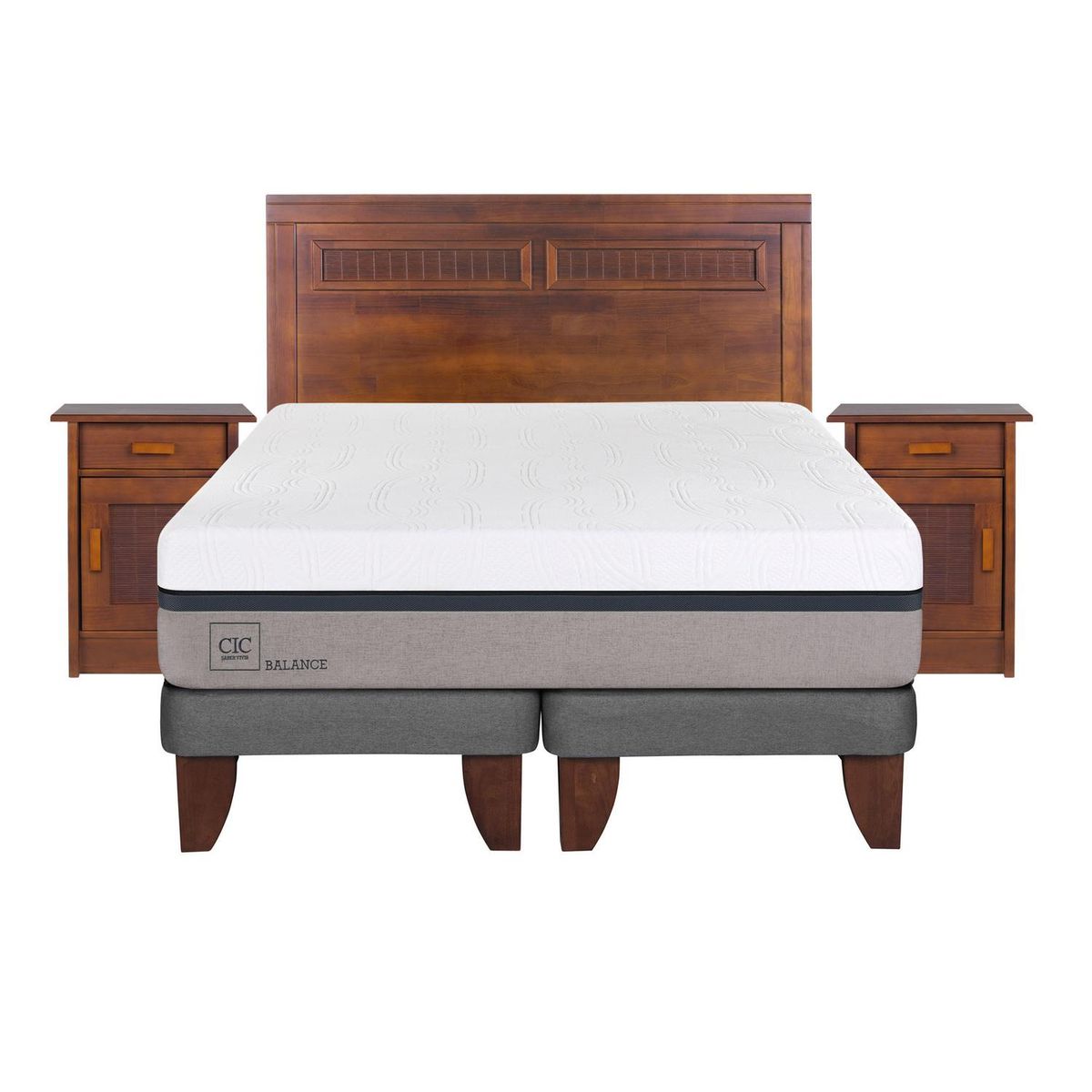 CIC - Cama Europea Balance 2 plazas BD + muebles