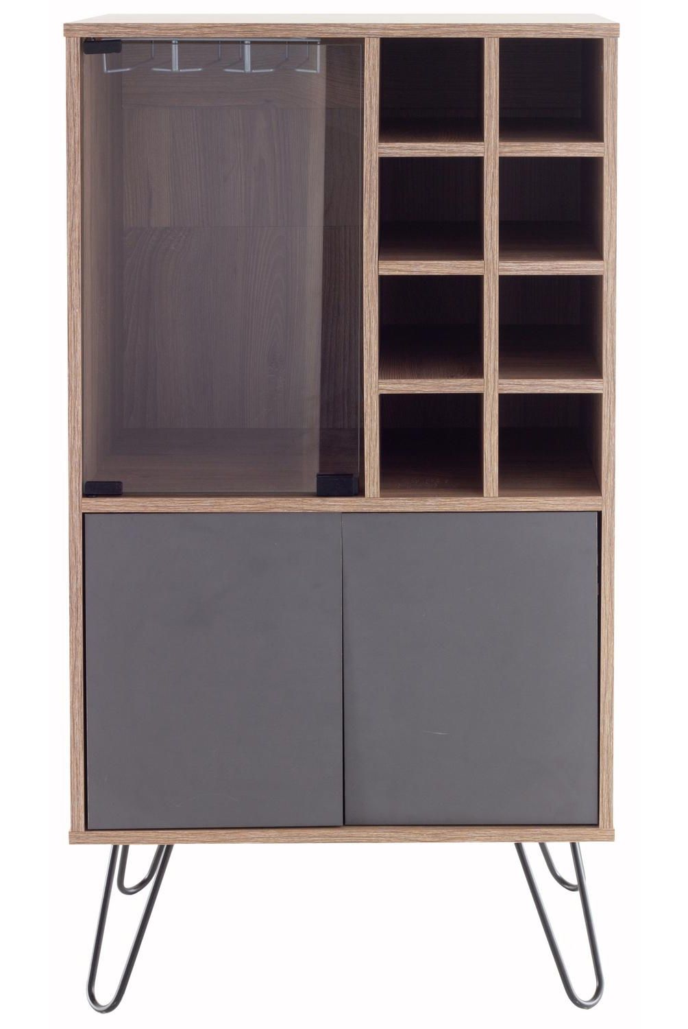 TUHOME - Bar Vassel 59.6x109.4x40.6 cm Miel/plomo