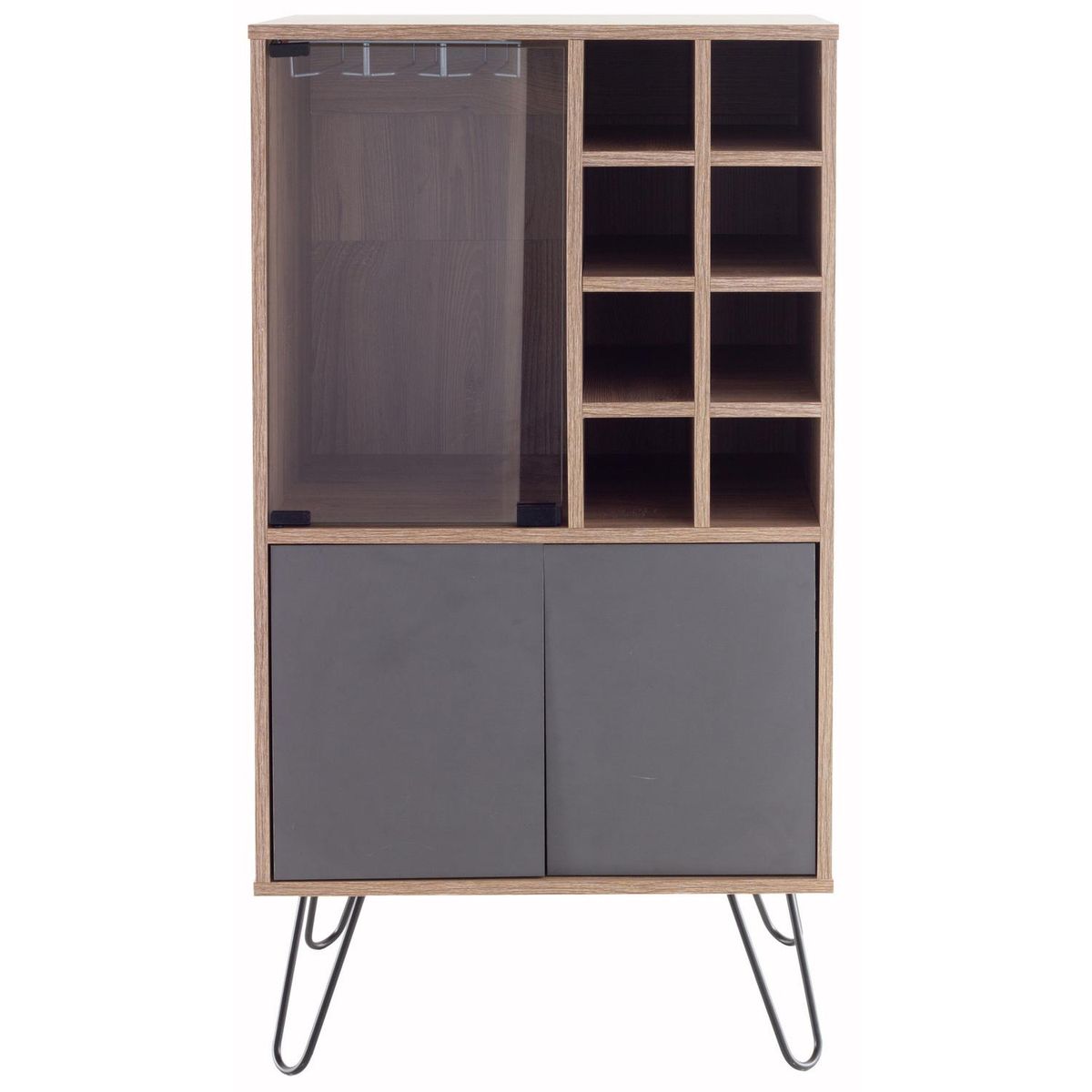 TUHOME - Bar Vassel 59.6x109.4x40.6 cm Miel/plomo