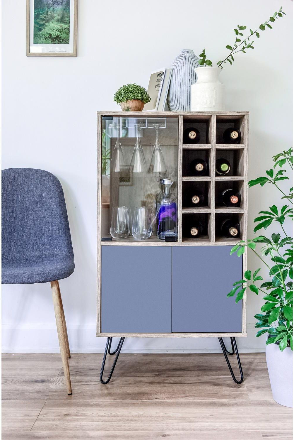 TUHOME - Bar Vassel 59.6x109.4x40.6 cm Miel/plomo