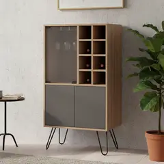 TUHOME - Bar Vassel 59.6x109.4x40.6 cm Miel/plomo