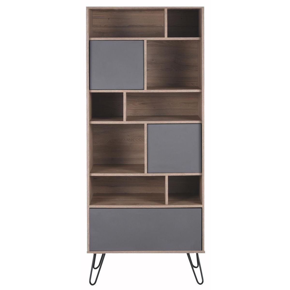 TUHOME - Biblioteca 171x72x38 cm miel + plomo