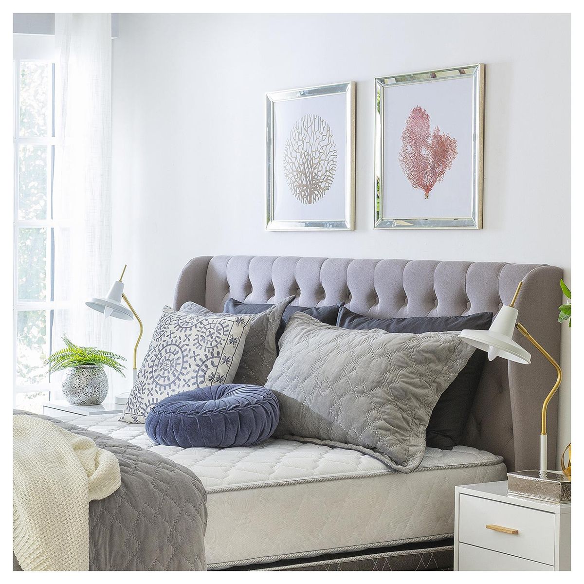 RONDA - Cuadro Coral rojo 50x50 cm