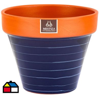 Macetero ceramica terracobalto 19 cm