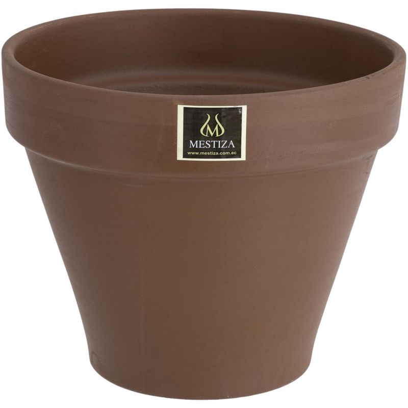MESTIZA - Macetero ceramica morena natural 24 cm
