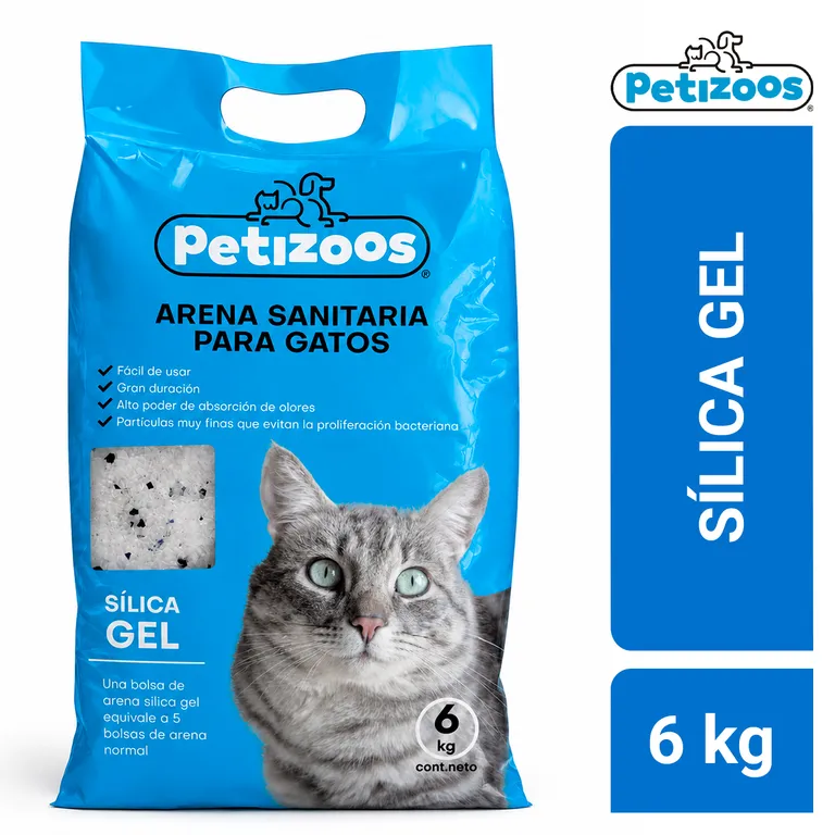 Arena sanitaria para gatos de silica gel 6 kg