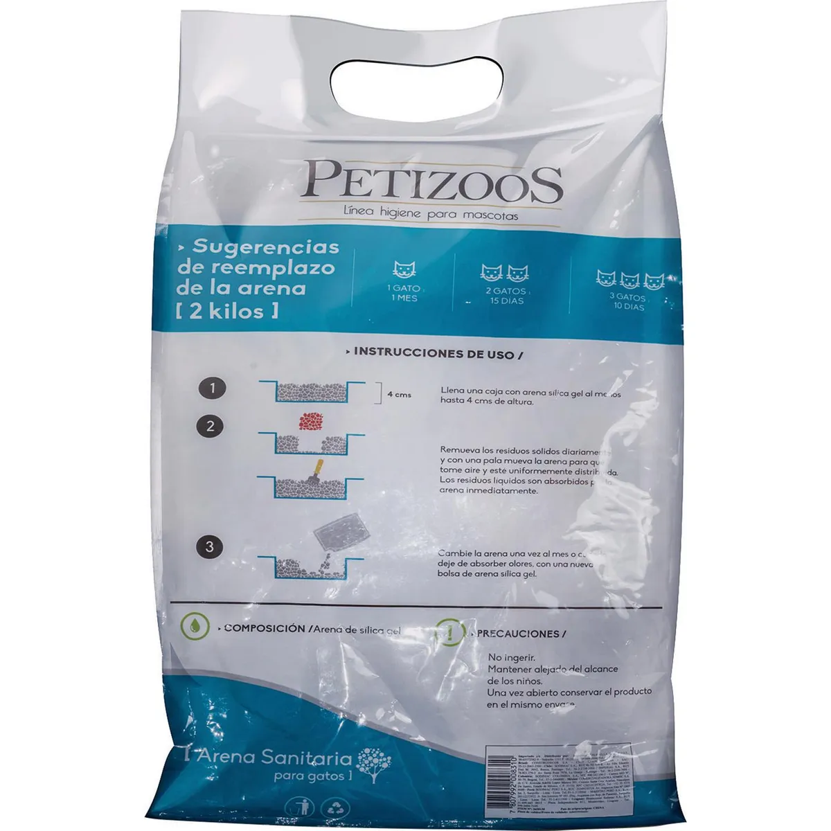 PETIZOOS - Arena sanitaria para gatos de silica gel 6 kg