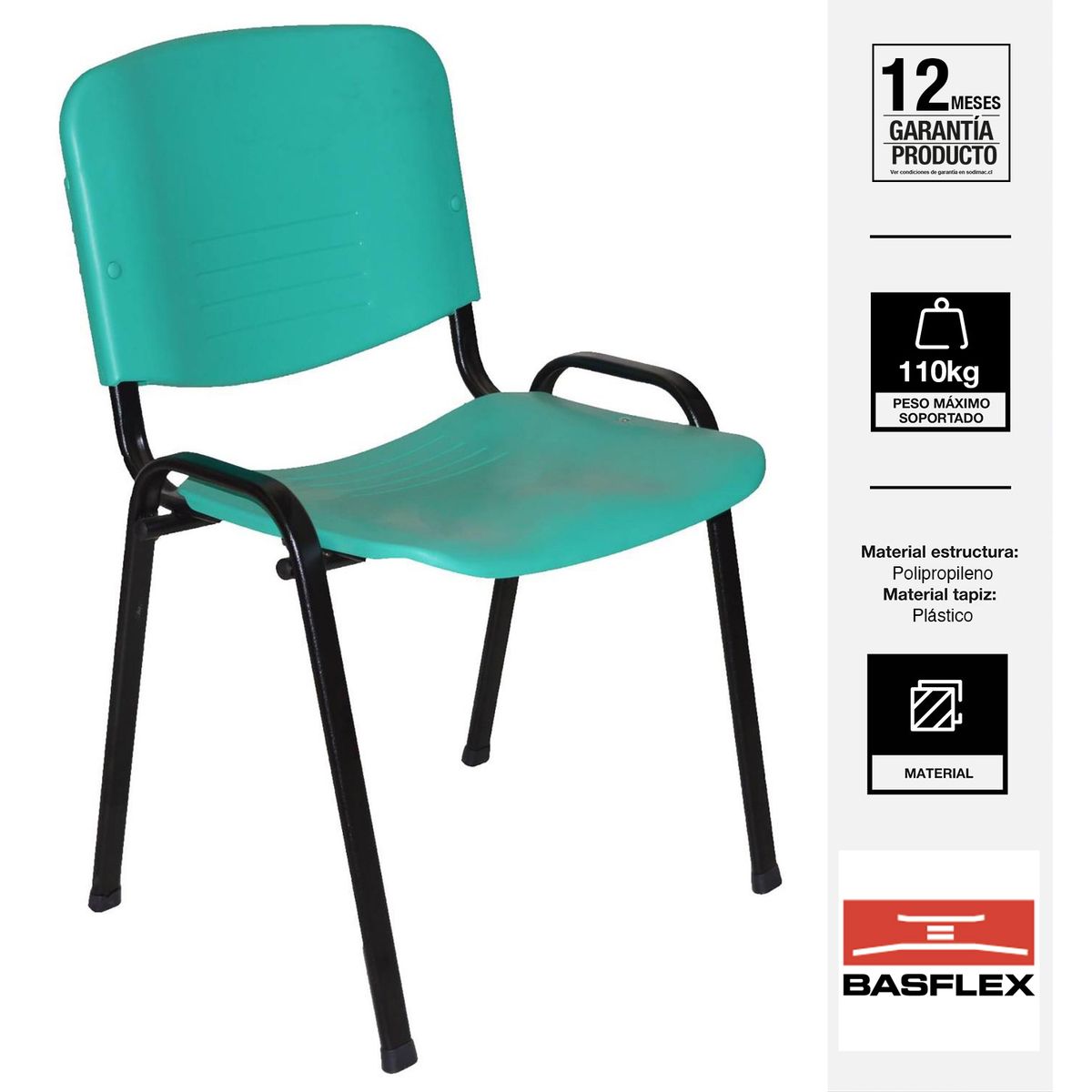 BASFLEX - Silla Visita Iso Turquesa