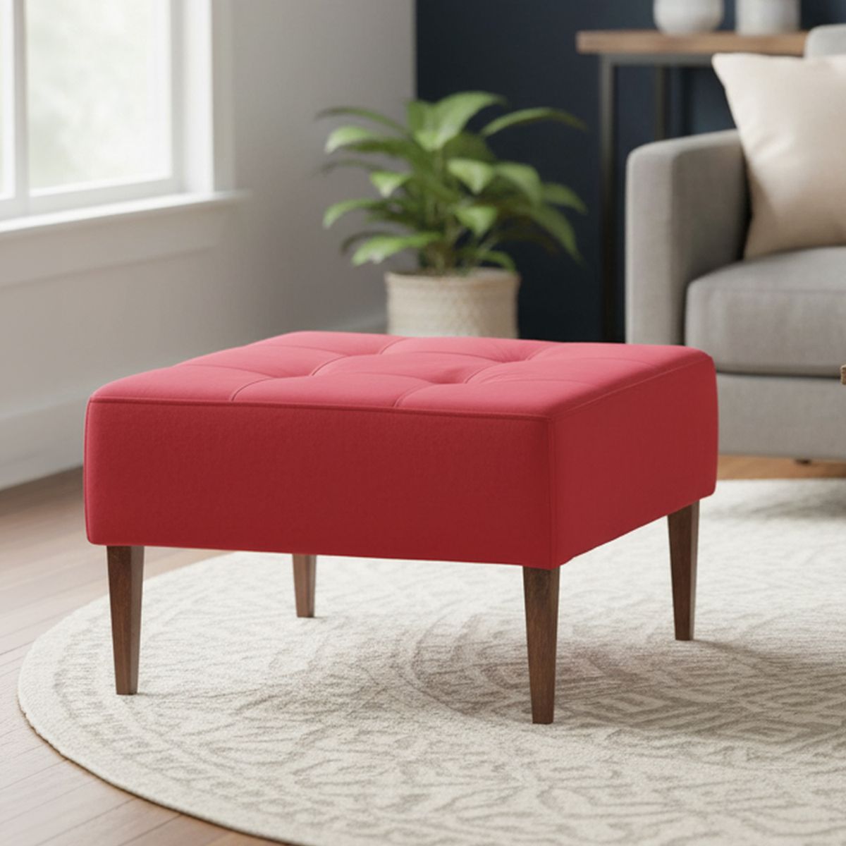 NUEVALINEA - Banqueta Sofía 78x68x50 cm burdeo