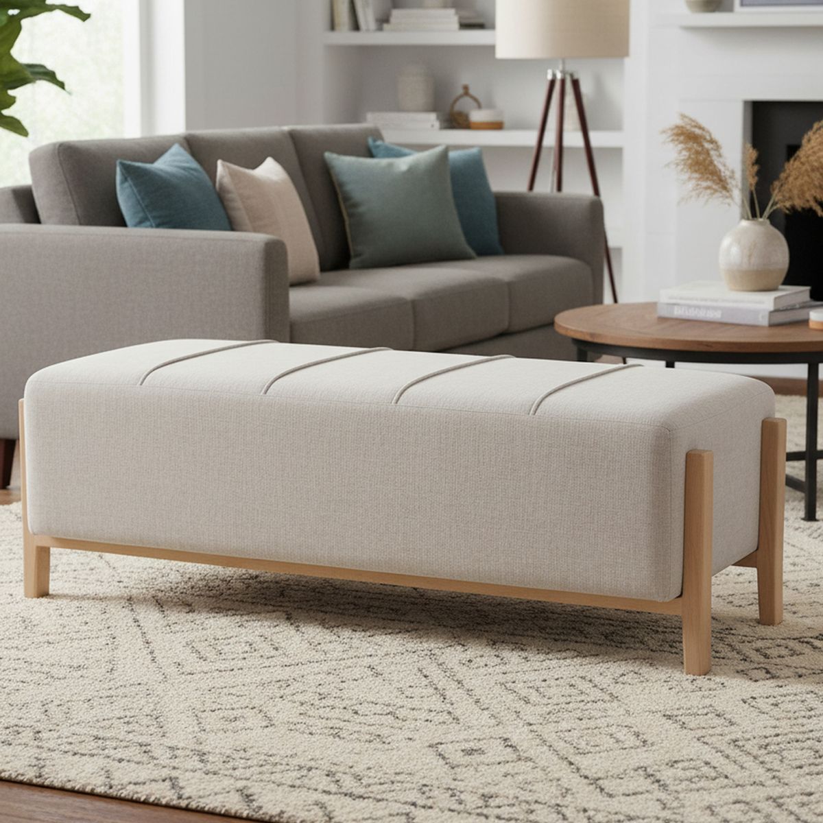 NUEVALINEA - Banqueta Josefa 1,4x50x45 cm arena