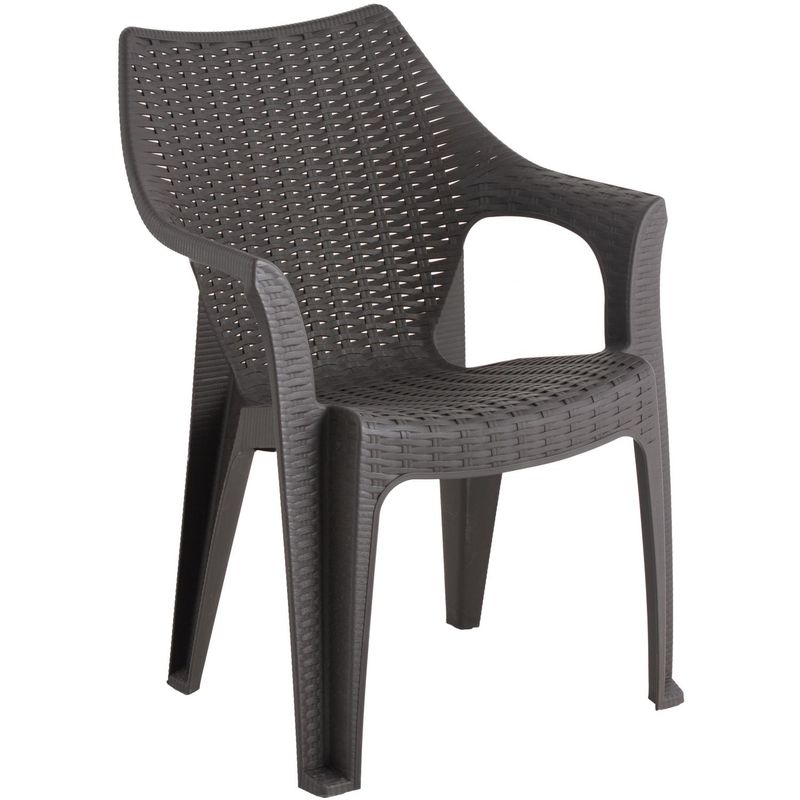 REYPLAST - Silla con brazo color marrón Aruba