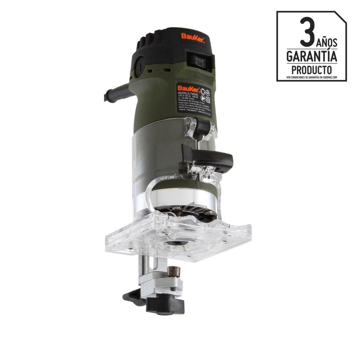 BAUKER - Fresadora Eléctrica 550W 1/4"