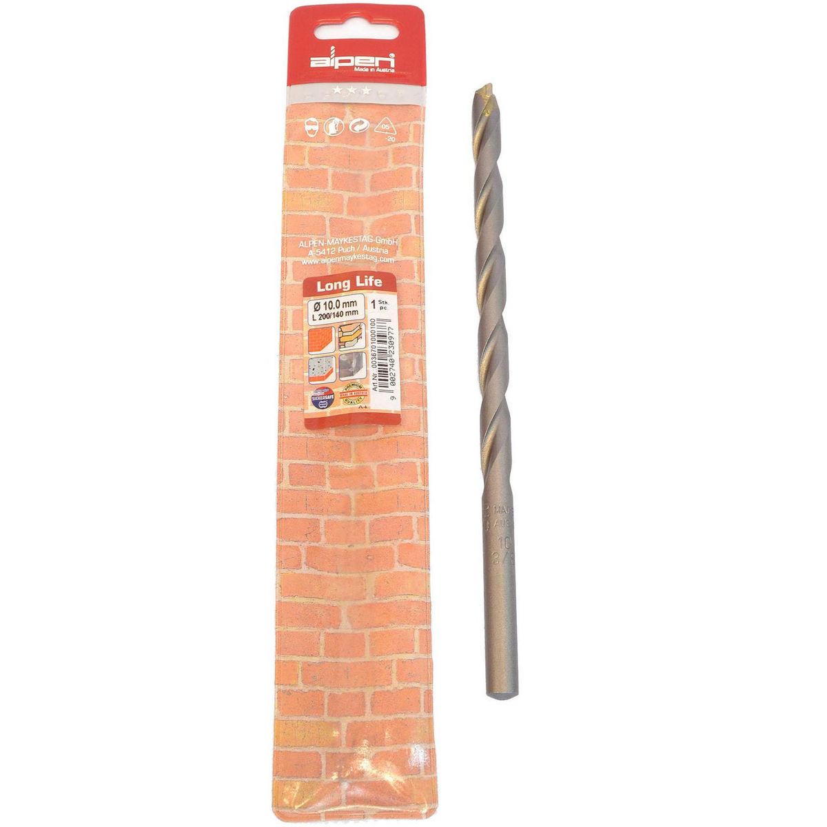 ALPEN - Broca Piedra 10 mm Largo 200 mm Long Life