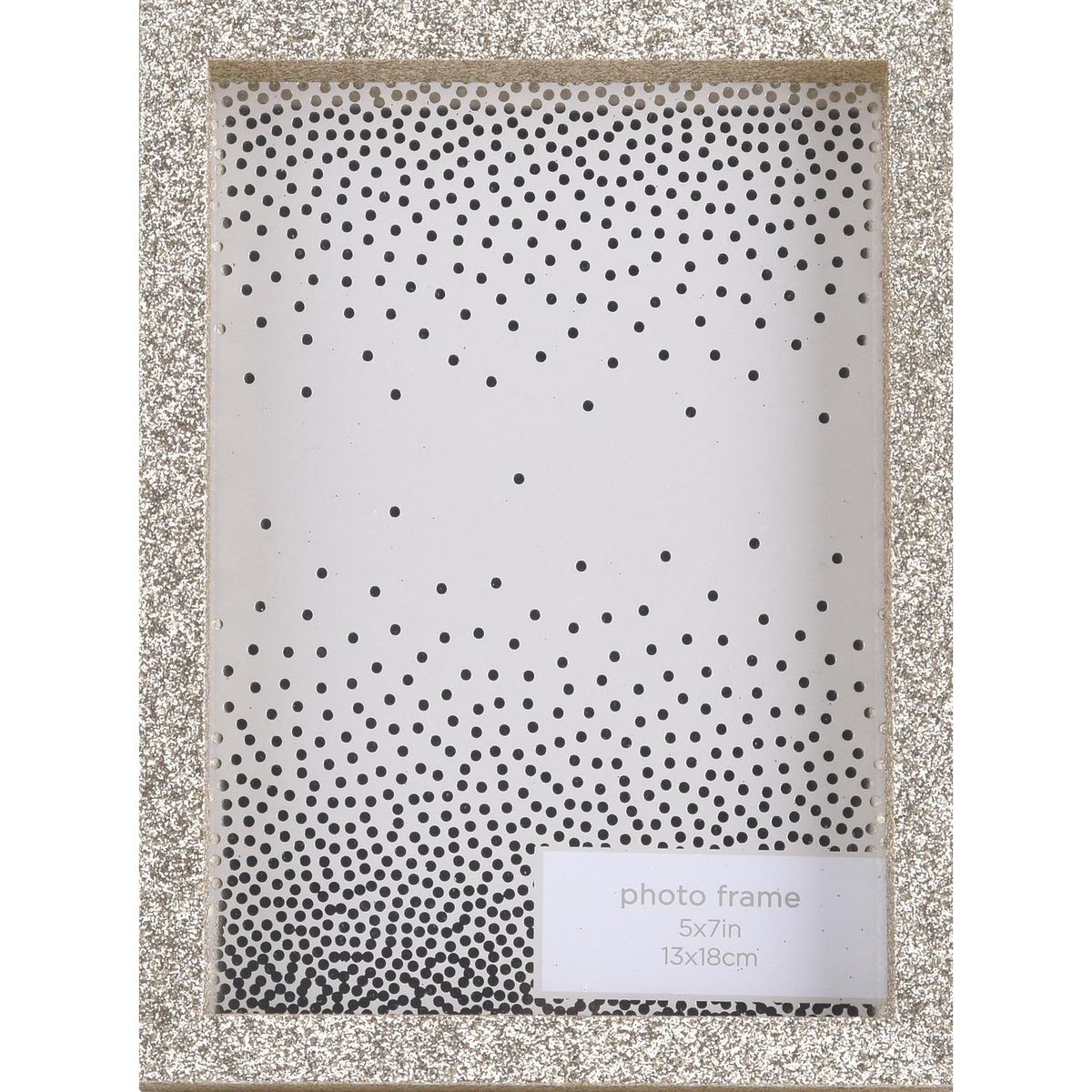 VGO - Marco de Foto con Purpurina 13x18 cm Negro Madera